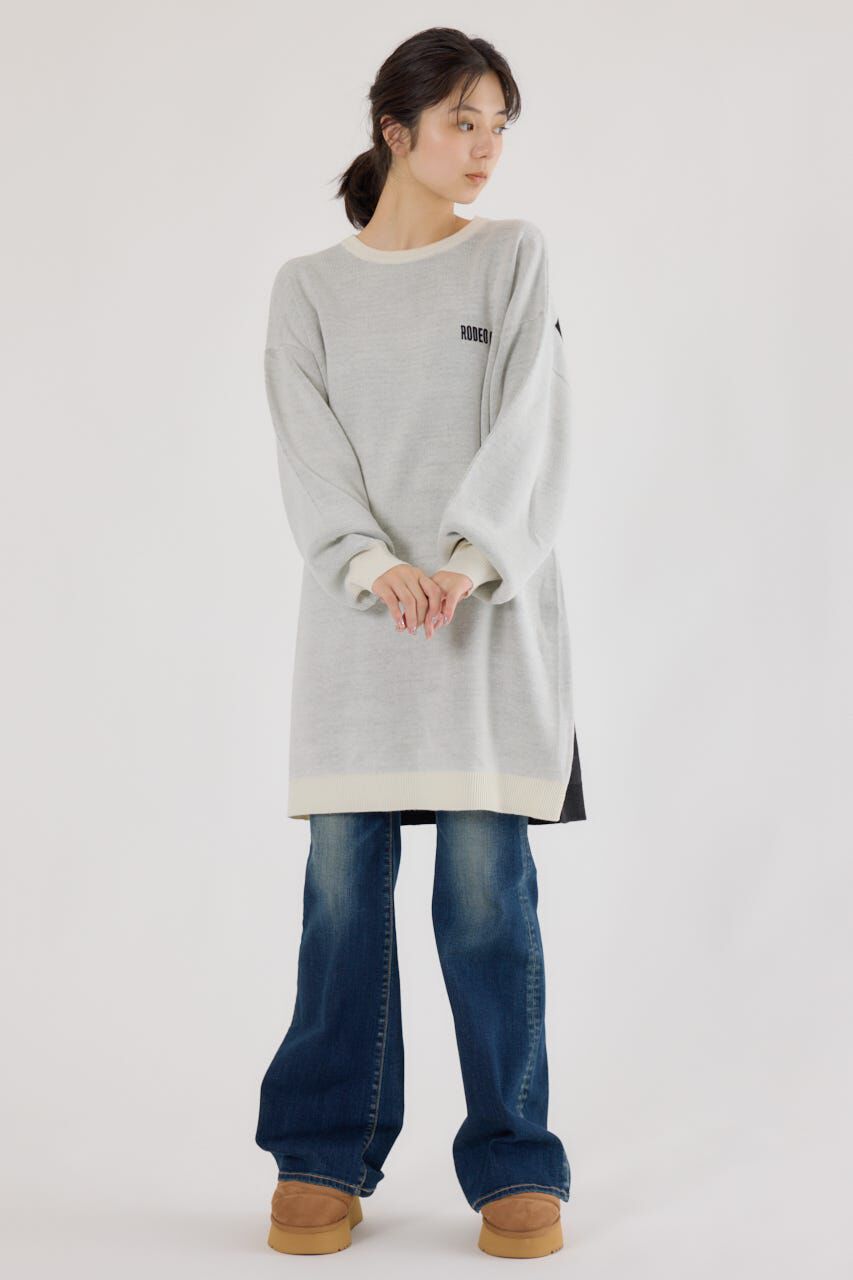 RODEO CROWNS「バックバイカラーロゴニットワンピース」|ワンピース|