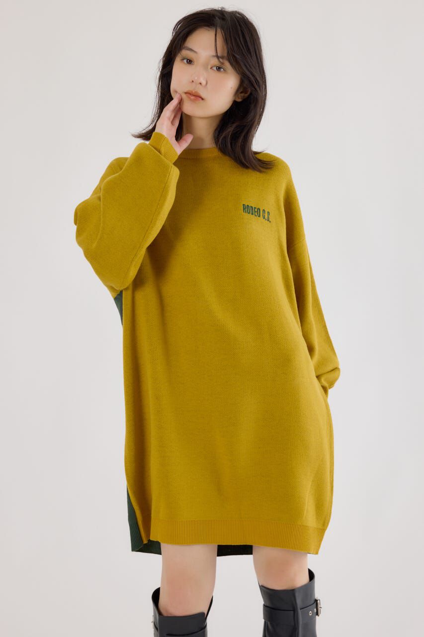 RODEO CROWNS「バックバイカラーロゴニットワンピース」|ワンピース|