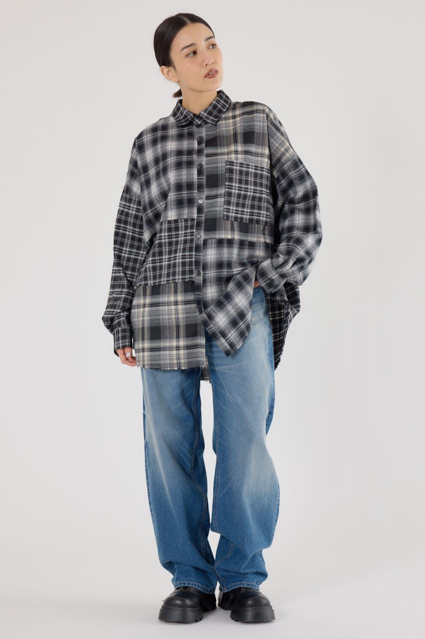 RODEO CROWNS「パッチワークチェックシャツ」|シャツ・ブラウス|