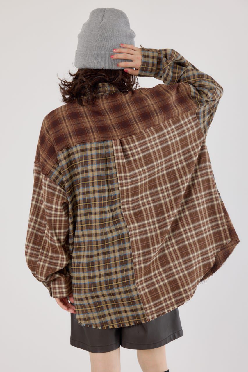 RODEO CROWNS「パッチワークチェックシャツ」|シャツ・ブラウス|