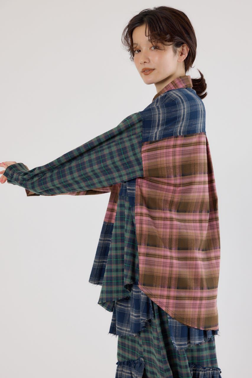 RODEO CROWNS「パッチワークチェックシャツ」|シャツ・ブラウス|