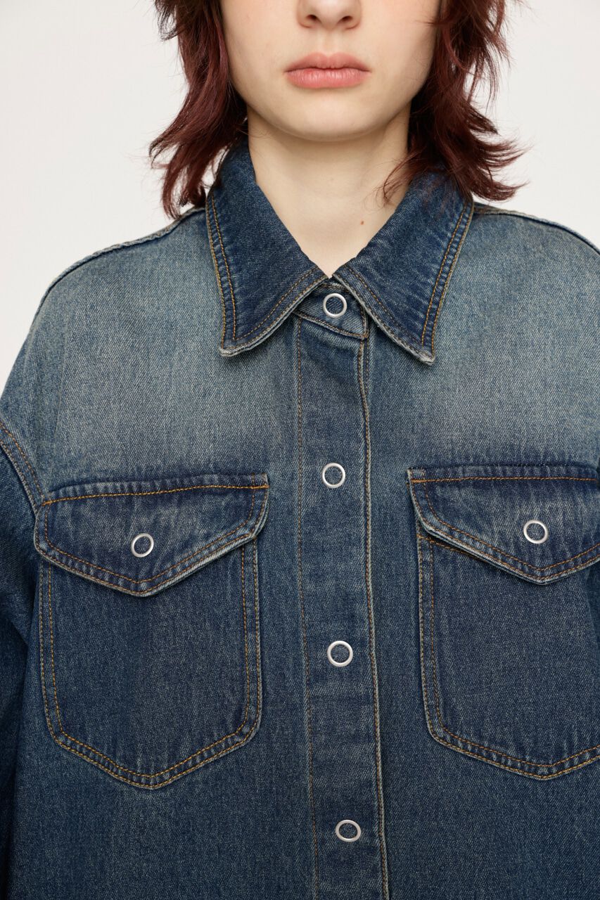SLY「ARM SLIT DENIM SH ジャケット」|デニムジャケット|