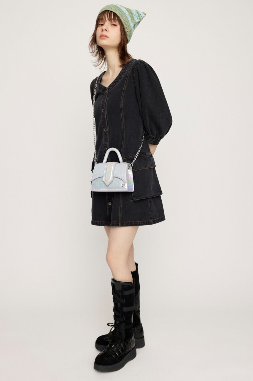 SLY「V NECK DENIM ショートワンピース」|ワンピース|