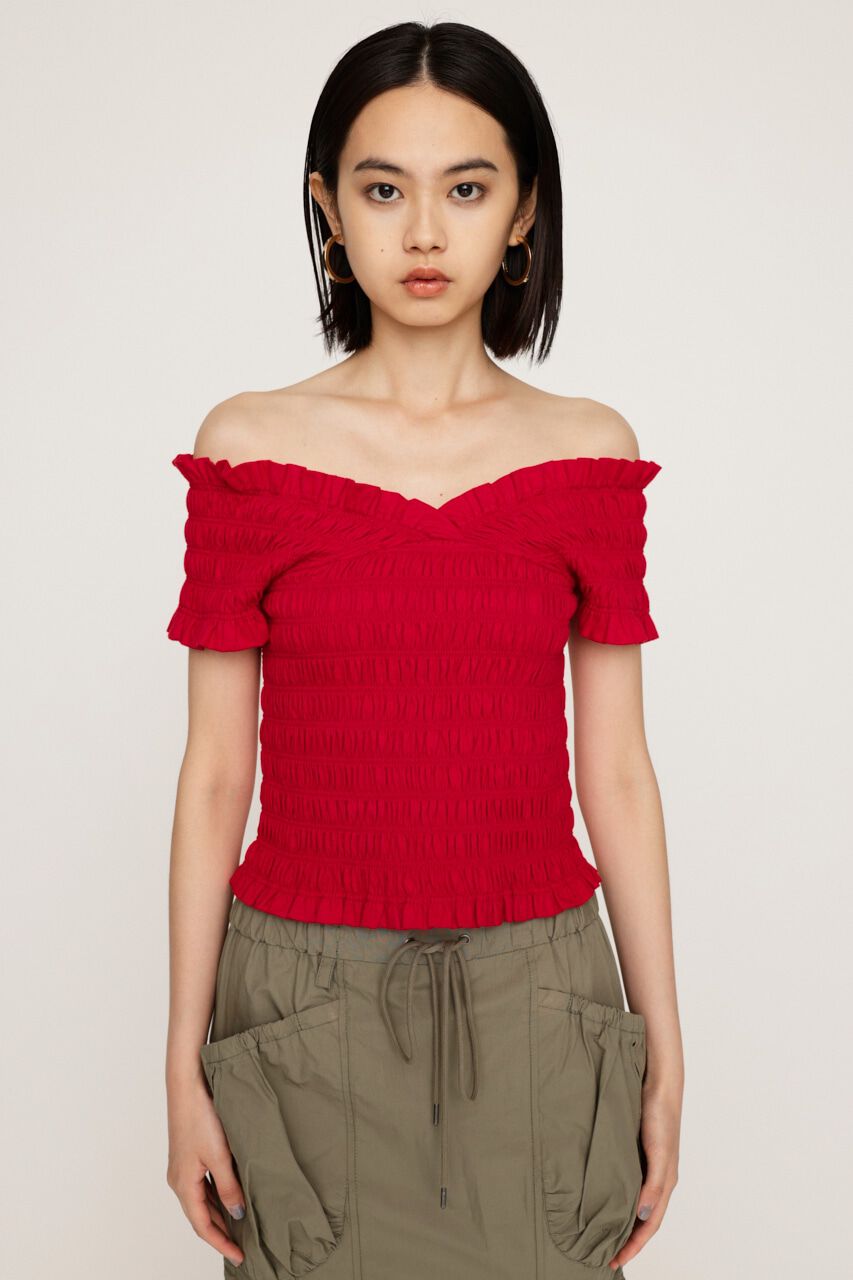 SLY「2WAY SHIRRING BUSTIER トップス」|タンクトップ|
