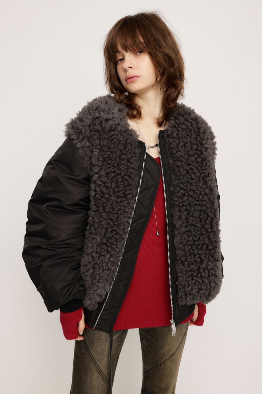 SLY「2WAY BOA DOCKING MA-1」|ブルゾン・スタジャン|L/BLK1