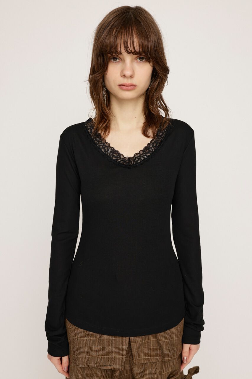 SLY「LACE DOCKING V／N トップス」|Tシャツ・カットソー|