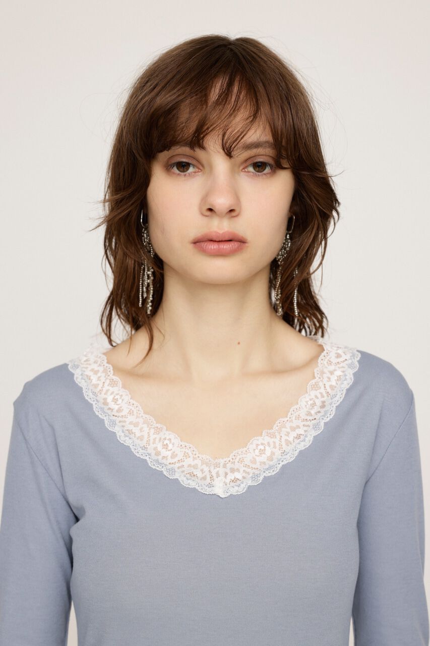 SLY「LACE DOCKING V／N トップス」|Tシャツ・カットソー|