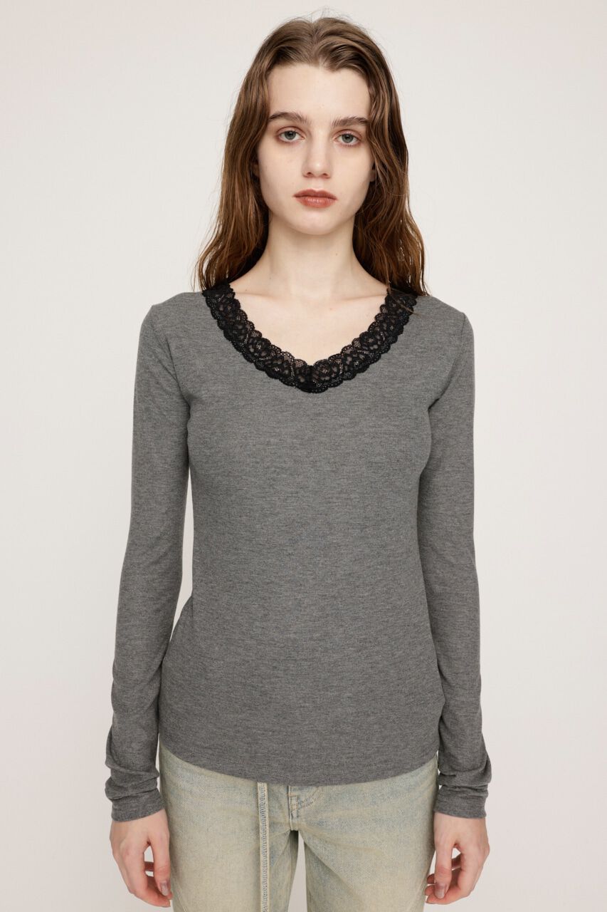 SLY「LACE DOCKING V／N トップス」|Tシャツ・カットソー|