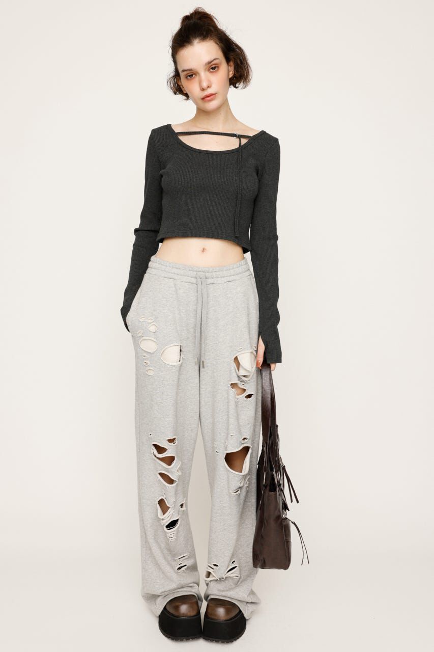 SLY「2WAY CUT RIB トップス」|Tシャツ・カットソー|