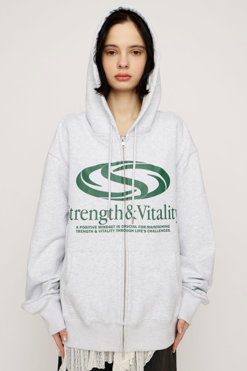 SLY「PRINT OVER HOODIE」|パーカー|