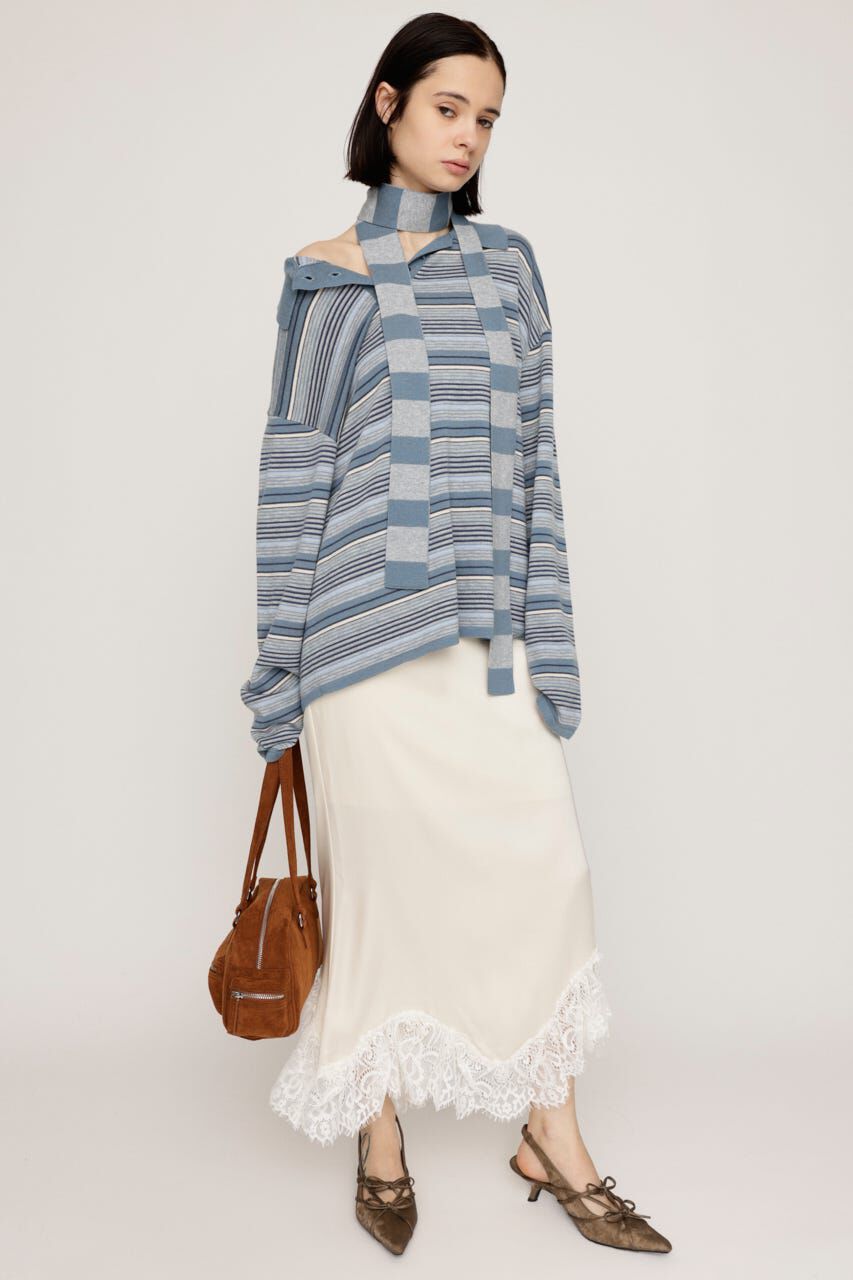 SLY「LACE SATIN ロングスカート」|スカート|