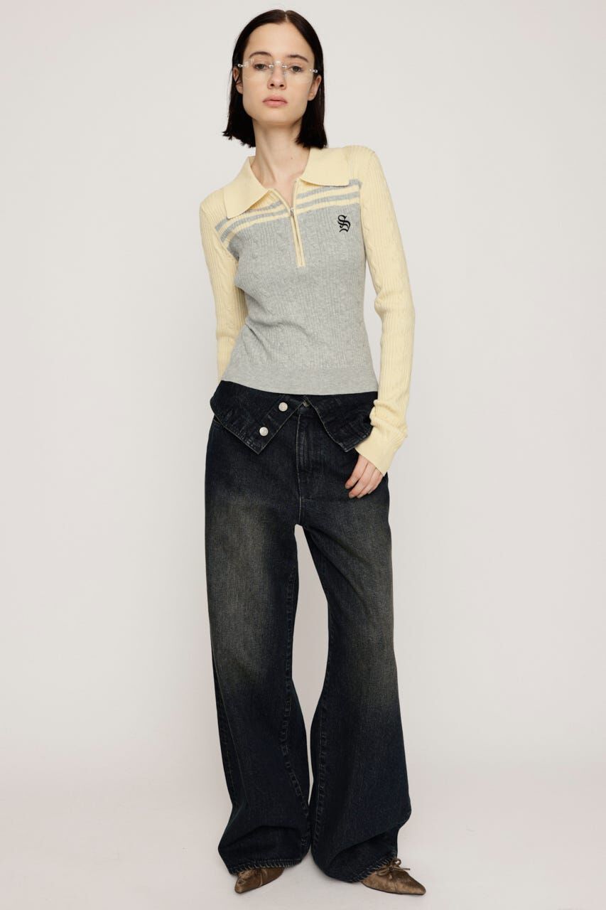 SLY「CABLE COLLAR KNIT トップス」|ニット・セーター|