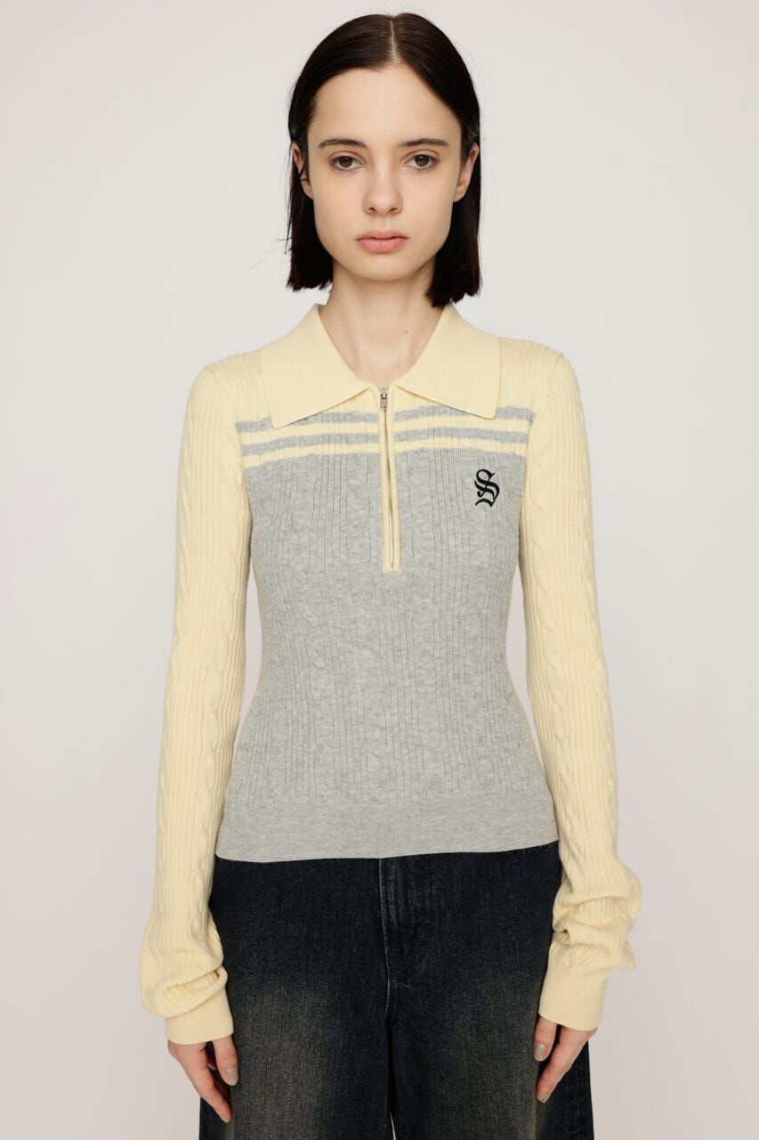 SLY「CABLE COLLAR KNIT トップス」|ニット・セーター|