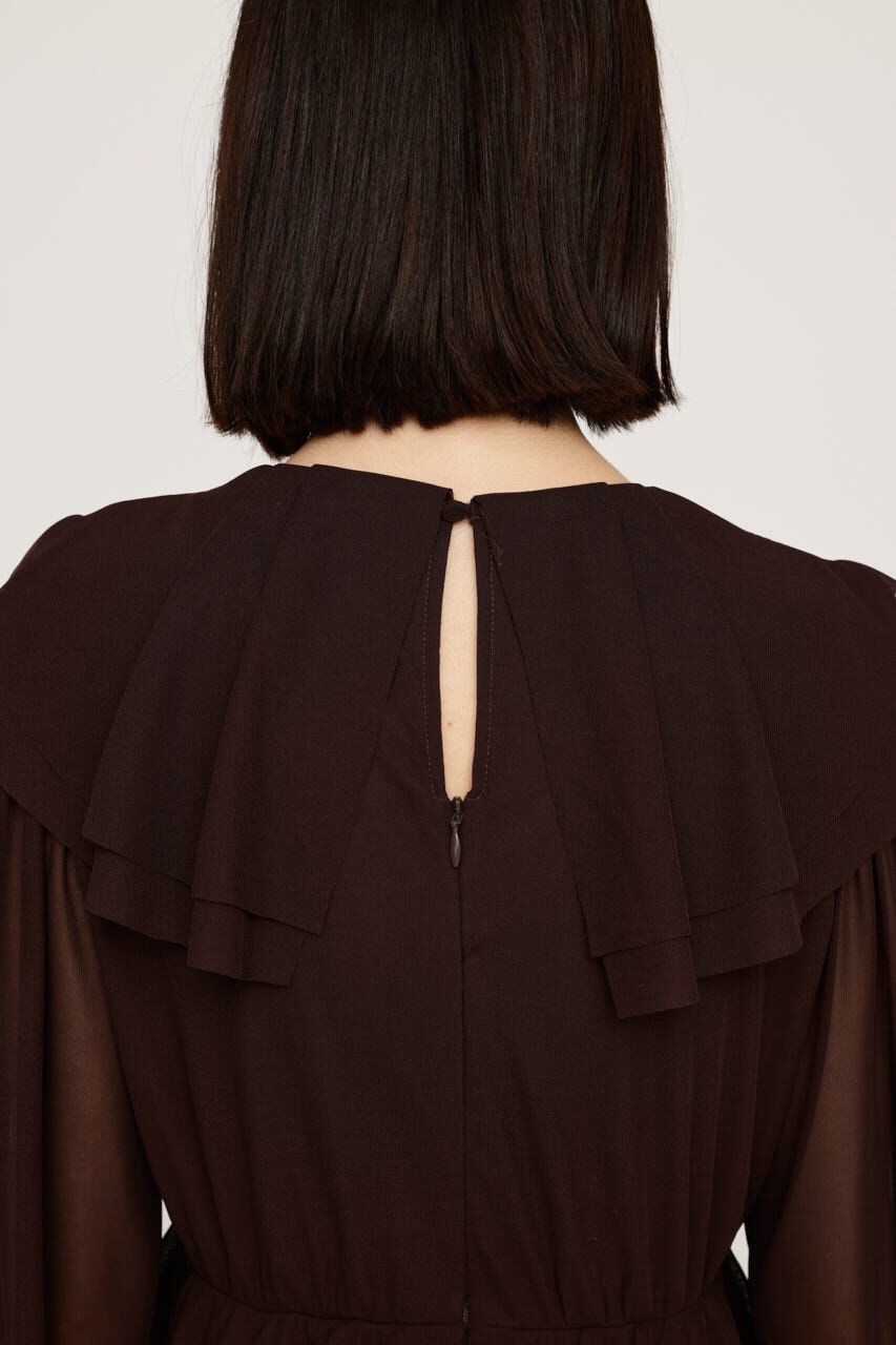 SLY「SHEER FRILL L／ドレス」|ワンピース|