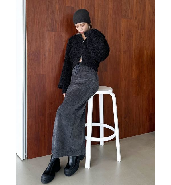 EMODA「フロントジップカラーニットトップ」|ニット・セーター|