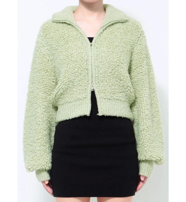 EMODA「フロントジップカラーニットトップ」|ニット・セーター|