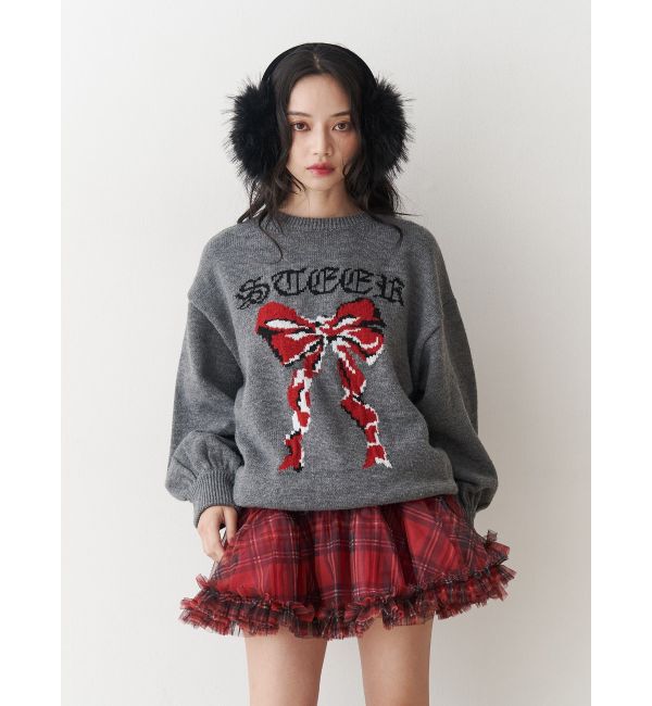 jouetie「リボンジャガードルーズニット」|ニット・セーター|