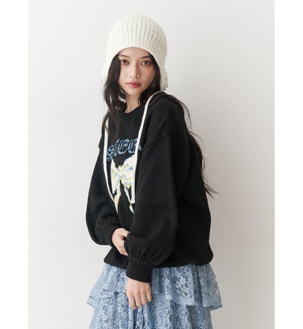 jouetie「リボンジャガードルーズニット」|ニット・セーター|