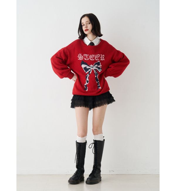 jouetie「リボンジャガードルーズニット」|ニット・セーター|