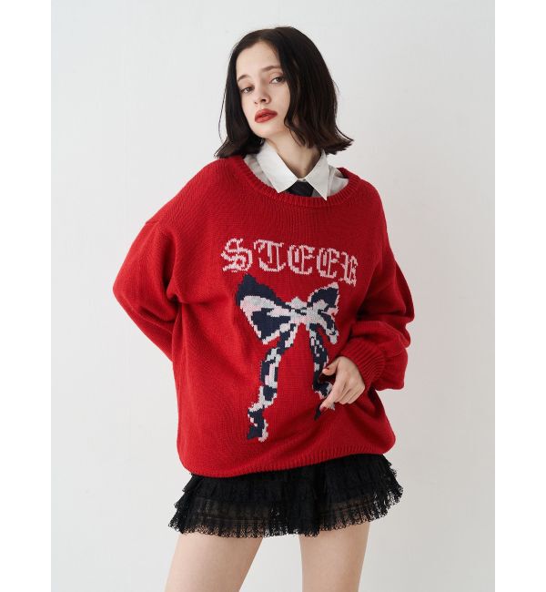 jouetie「リボンジャガードルーズニット」|ニット・セーター|