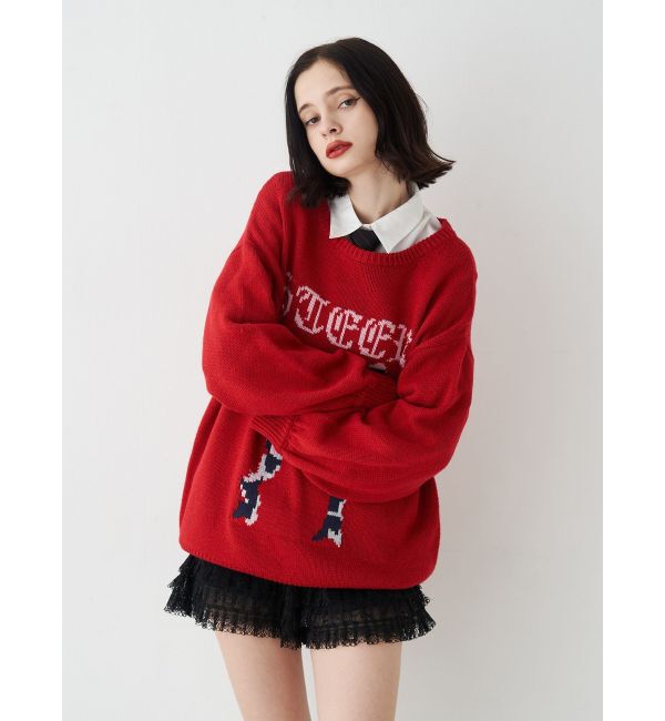 jouetie「リボンジャガードルーズニット」|ニット・セーター|