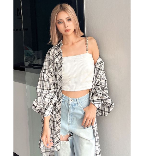 GYDA「BIG checkシャツ」|シャツ・ブラウス|オフホワイト