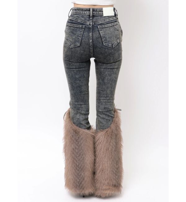 GYDA「ハイウエスト LEG 2WAY ECO FURサイドレースアップフレアデニムパンツ」|デニム|
