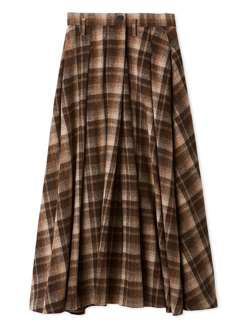 Mila Owen「シャギーチェックタックマキシスカート」|スカート|