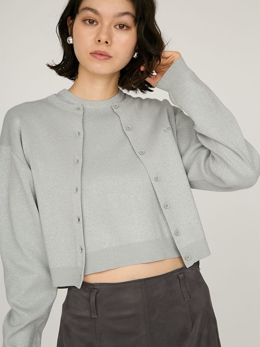 emmi atelier「【限定カラー】emmiロゴアンサンブルニットトップス」|ニット・セーター|GRY