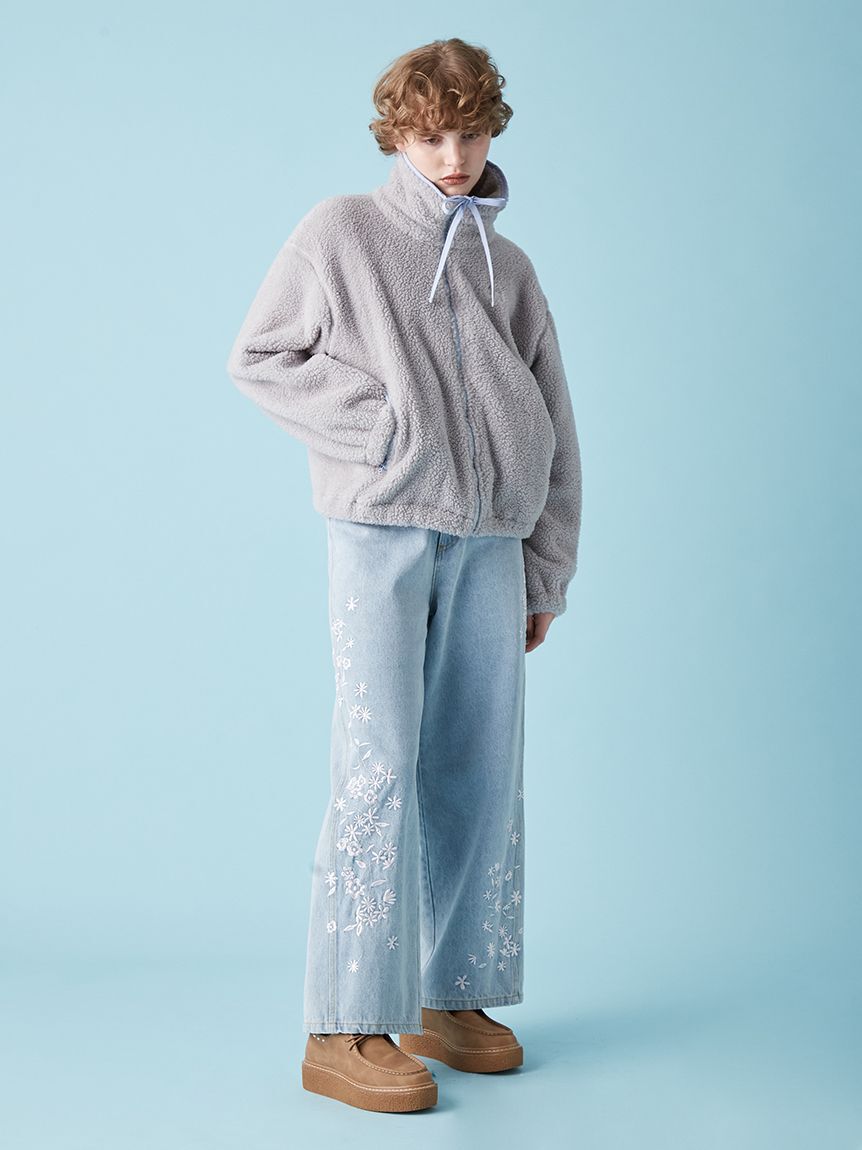FURFUR「フラワー刺繍デニムパンツ」|デニム|
