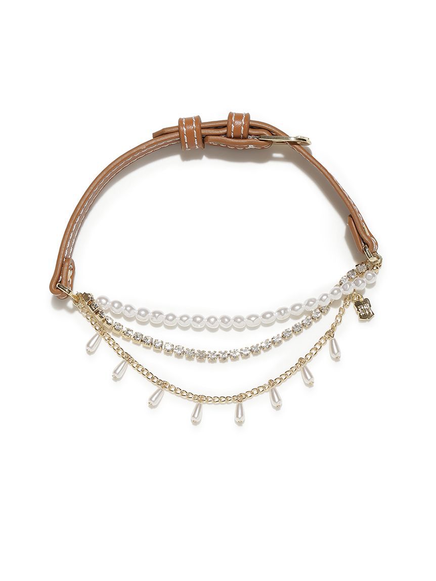 FURFUR「レザーパールネックレス」|ネックレス|BEG