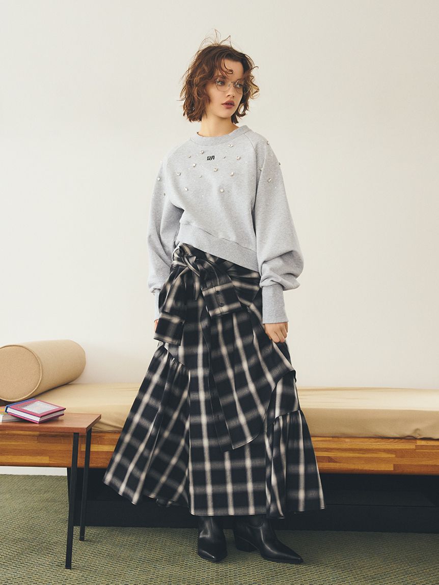 FURFUR「シャツドッキングチェックスカート」|スカート|