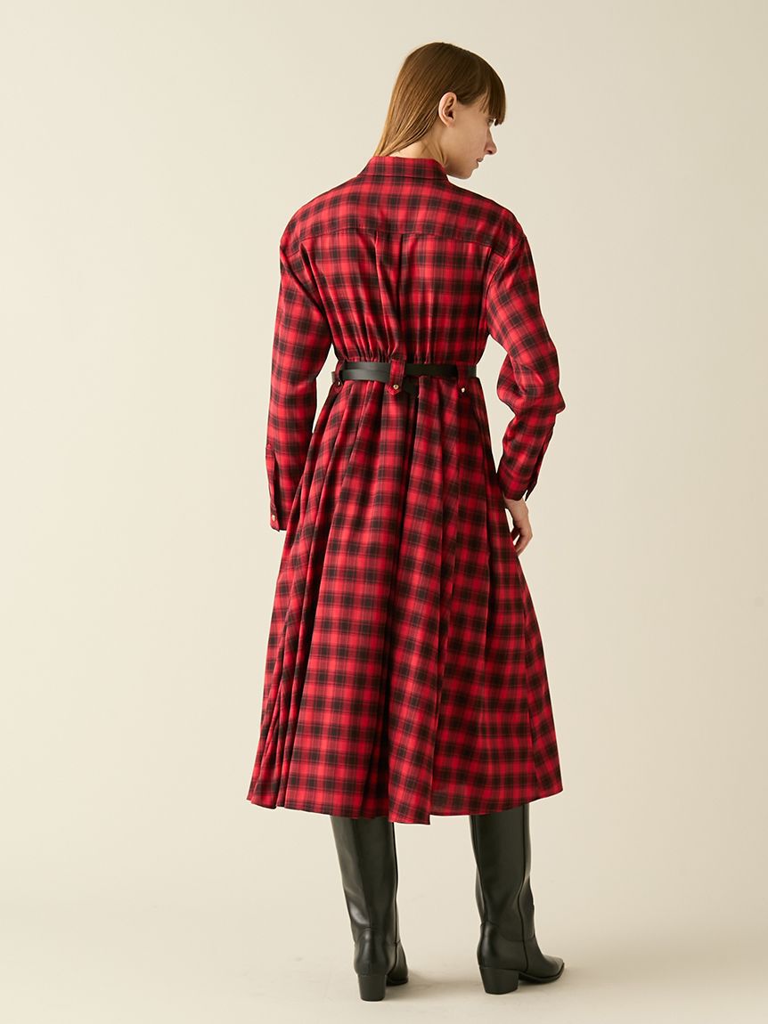 FURFUR「【限定サイズ】ベルト付きフリルシャツワンピース」|ワンピース|