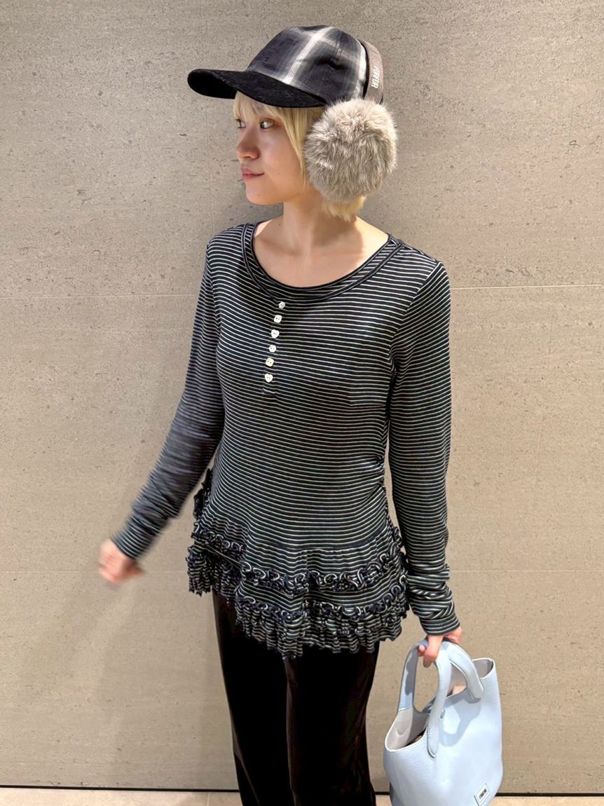 FURFUR「バックリボンチェック柄キャップ」|キャップ・キャスケット|