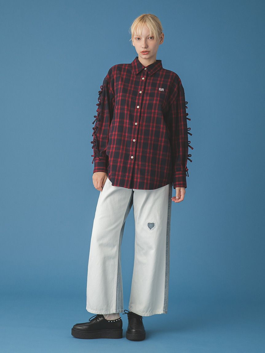 FURFUR「リボンスリーブネルシャツ」|シャツ・ブラウス|