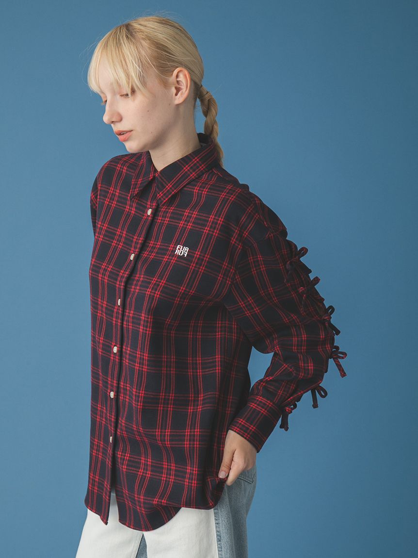 FURFUR「リボンスリーブネルシャツ」|シャツ・ブラウス|