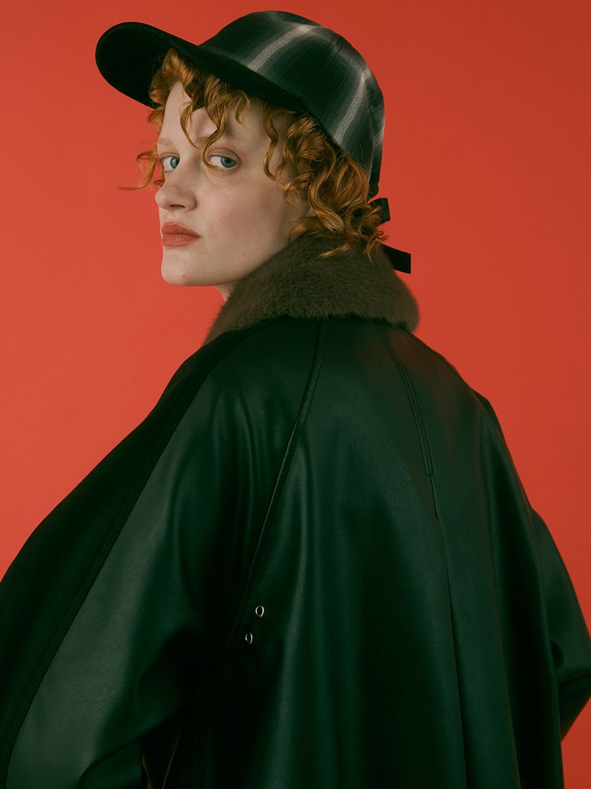 FURFUR「2WAYエコファーカラーシャツコート」|ステンカラーコート|