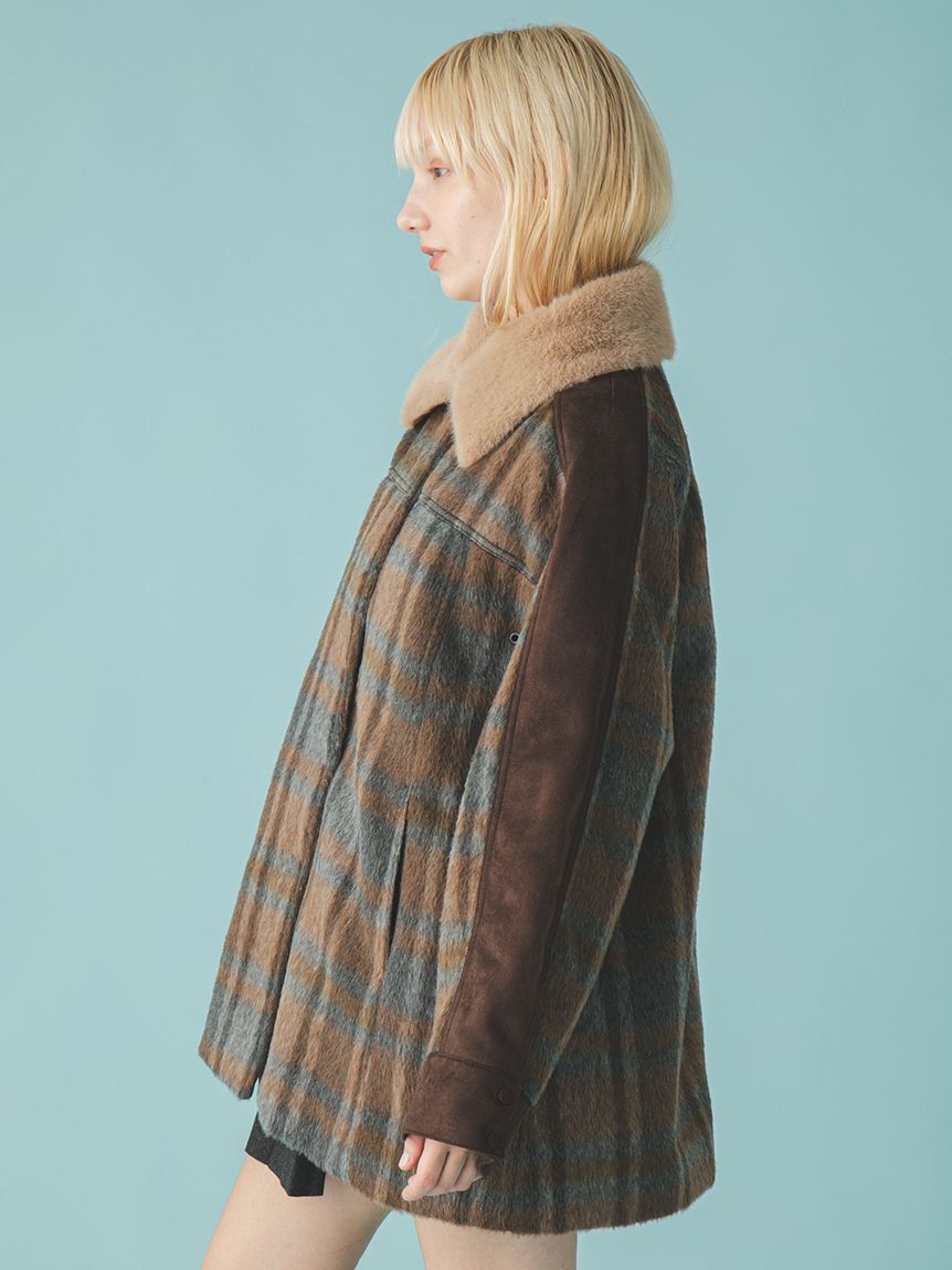 FURFUR「2WAYエコファーカラーシャツコート」|ステンカラーコート|