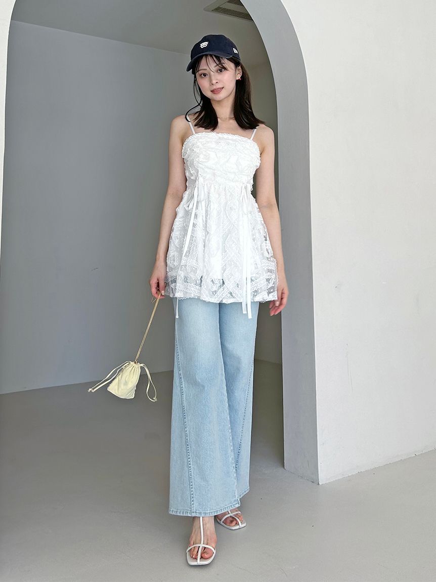 SNIDEL「【00サイズあり】Sustainableストレッチフレアデニムパンツ」|デニム|