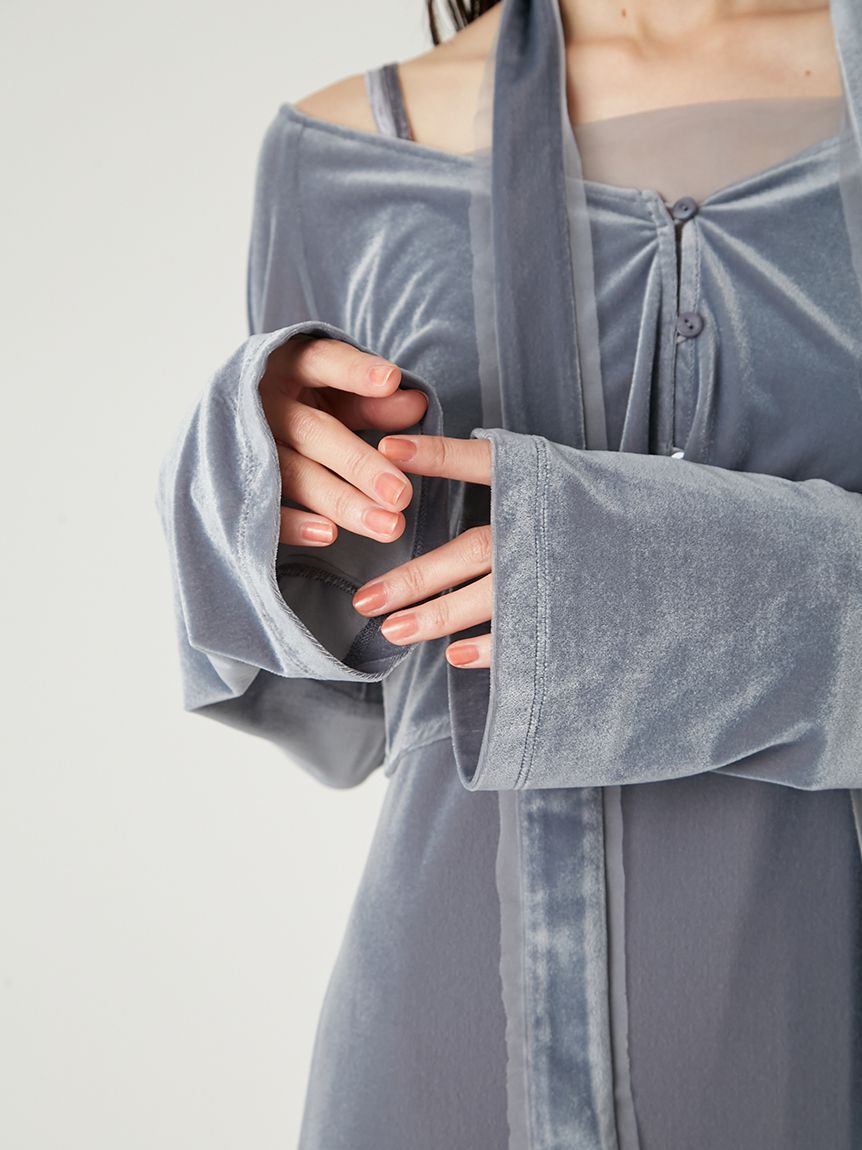 FRAY I.D「シアーベロアカーデ&キャミワンピース」|ワンピース|