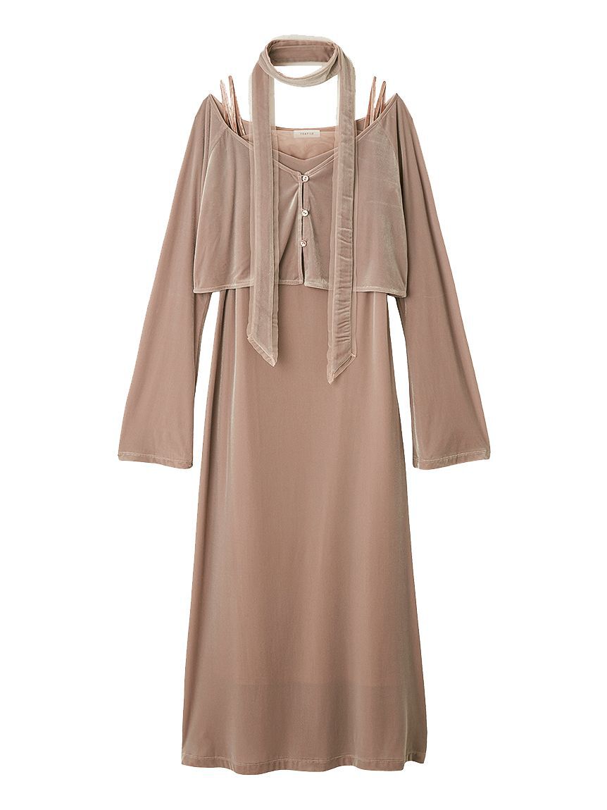 FRAY I.D「シアーベロアカーデ&キャミワンピース」|ワンピース|