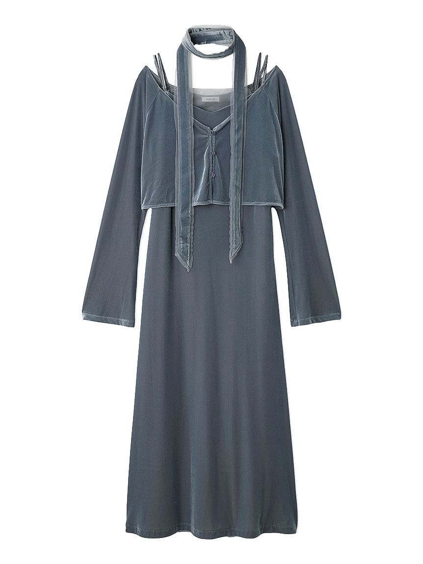 FRAY I.D「シアーベロアカーデ&キャミワンピース」|ワンピース|