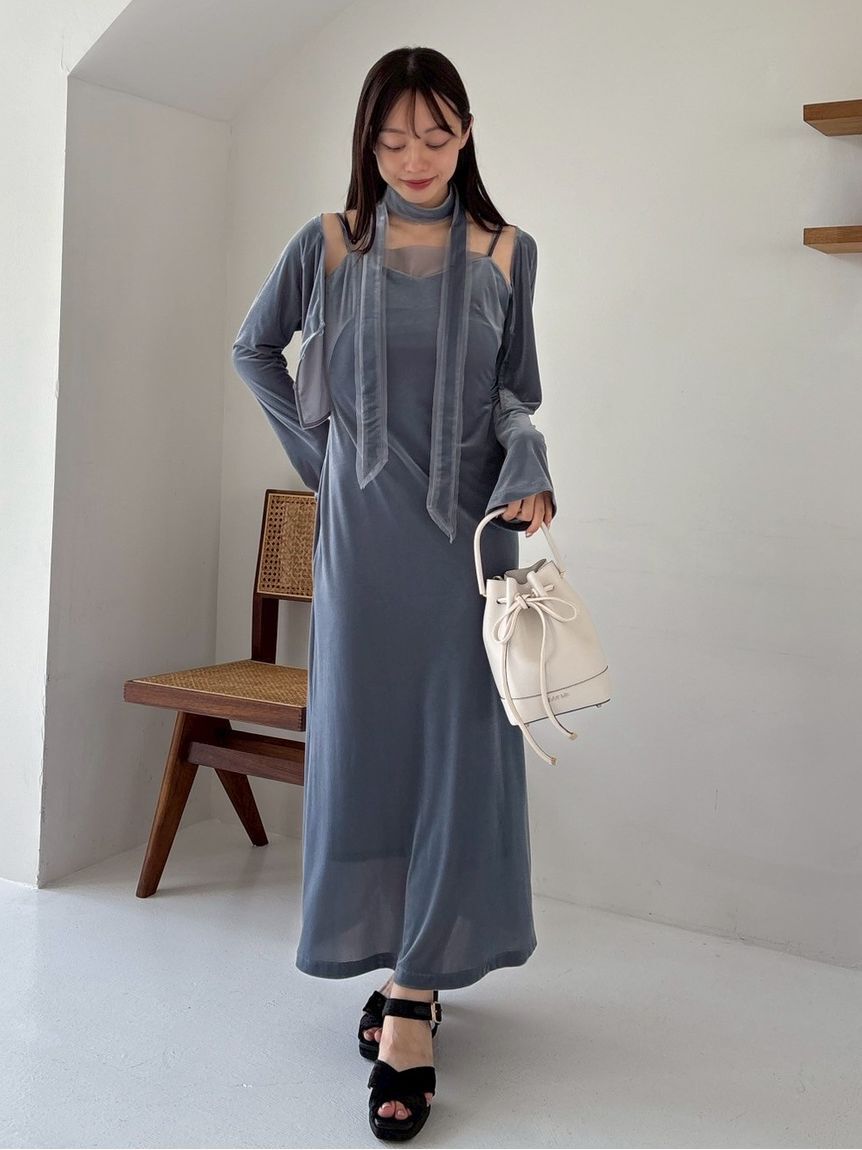 FRAY I.D「シアーベロアカーデ&キャミワンピース」|ワンピース|BLU