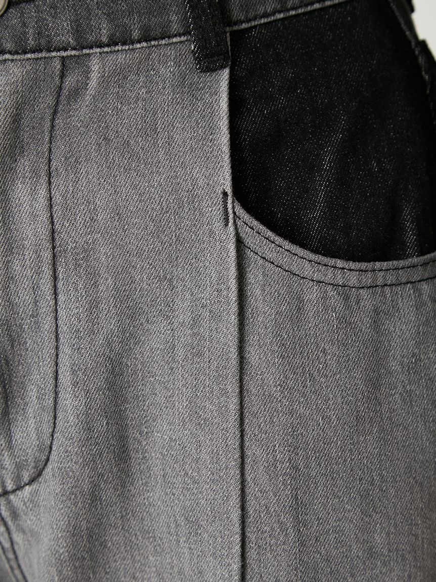 FRAY I.D「ボックスタックワイドデニムパンツ」|デニム|