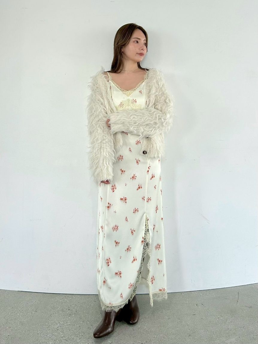 FRAY I.D「【限定カラー】レーストリムキャミワンピース」|ワンピース|