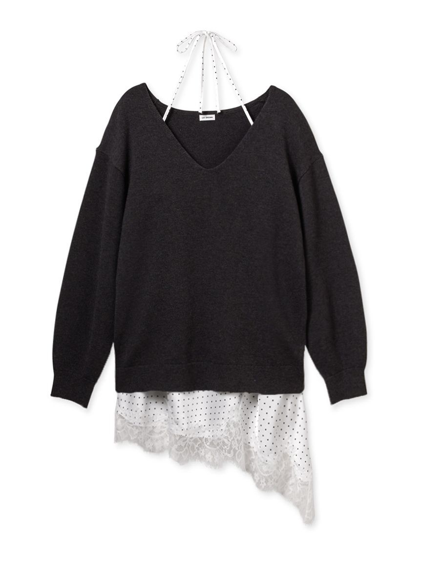 LILY BROWN「【WEB限定カラー】カシミヤブレンドニットセットサテンミニワンピース」|ワンピース|