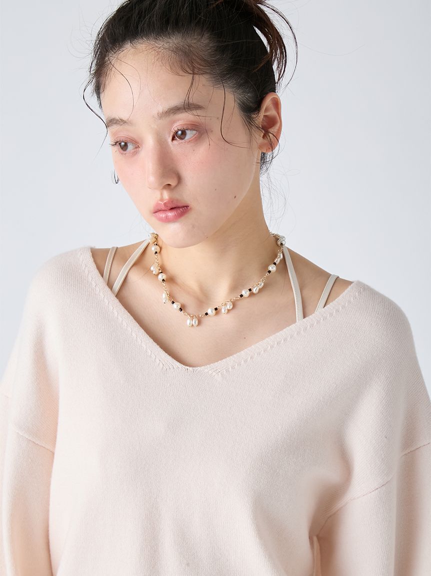 LILY BROWN「【WEB限定カラー】カシミヤブレンドニットセットサテンミニワンピース」|ワンピース|