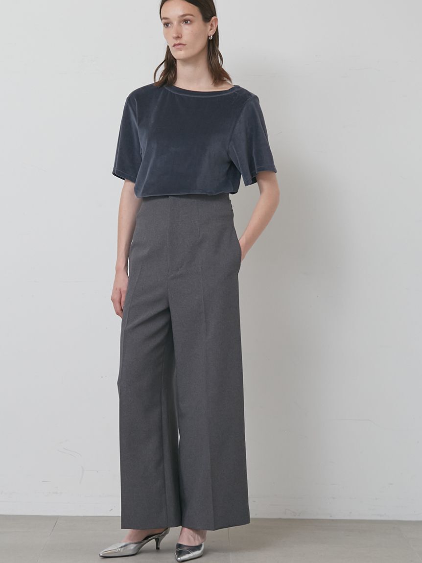 styling/「【WEB限定カラーあり】【セットアップ対応】アシンメトリーベロアトップス」|Tシャツ・カットソー|