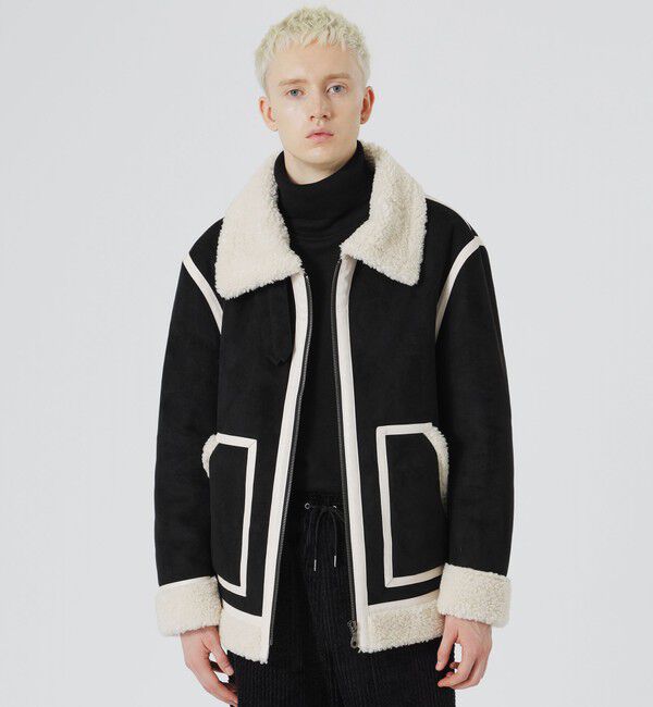  「【Safari12月号掲載】スエードライク ボマージャケット」|ブルゾン・スタジャン|ブラック