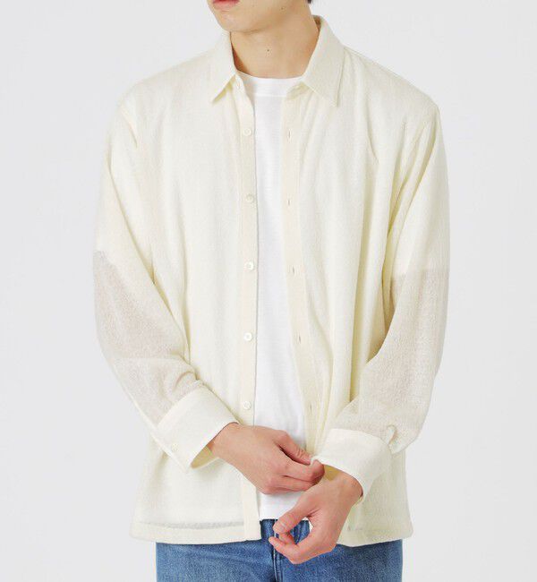  「ウールレースジャカードニットシャツ」|シャツ・ブラウス|